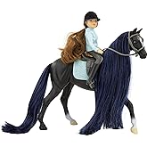 Breyer Freedom Series Horse & English Rider Set - Jet & Charlotte - 9.75" x 7" Black Toy Figure, 1:12 Scale, Model #61145