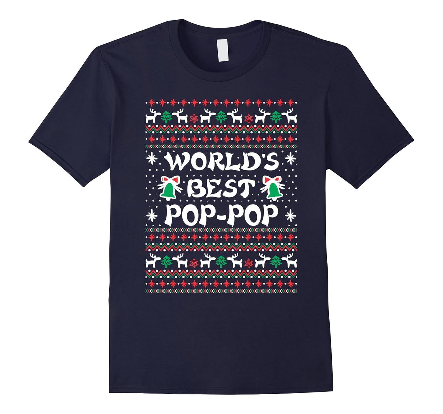 Mens World's Best Pop-pop Xmas T shirt Gift-ANZ