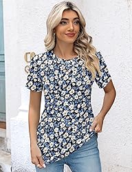 Kistore Womens Tops Summer Casual Elegant Crew Neck