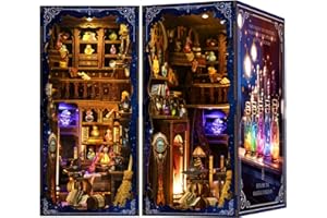 Book Nook Kit, Magic House DIY Booknook with LED, 3D Wooden Puzzle for Adults & Teens, Bookshelf Decor, Christmas for Familys