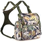 UIIHUNT Binocular Harness Chest Pack - Lightweight Bino Harness with Rangefinder Pouch - Durable Binocular Chest Packs for Hunting & More - Bino Harness Holds rangefinders, Phones, ect (Tree Camo)