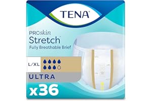 Tena Ultra Stretch Briefs Size Large/XL Case/72 (2 bags of 36)