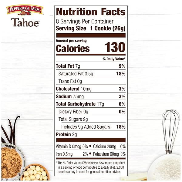 PEPPERIDGE FARM TAHOE CRISPY WHITE CHOCOLATE MACADAMIA NUT COOKIES, 7.2 OZ BAG (8 COOKIES)