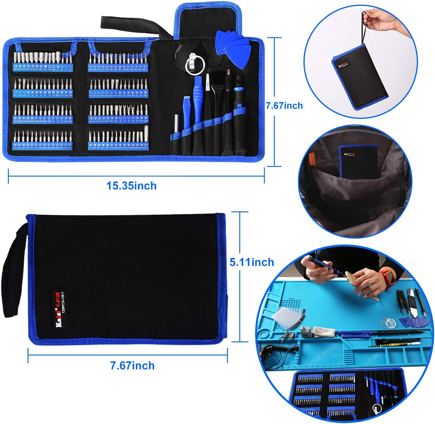 Kaisi 126 in 1 Precision Screwdriver Set with 111 Bits Magnetic Driver Kit Professional Electronics Repair Tool Kit for Repair Computer, PC, MacBook, Laptop, Tablet, iPhone, Xbox, Game Console: Home Improvement