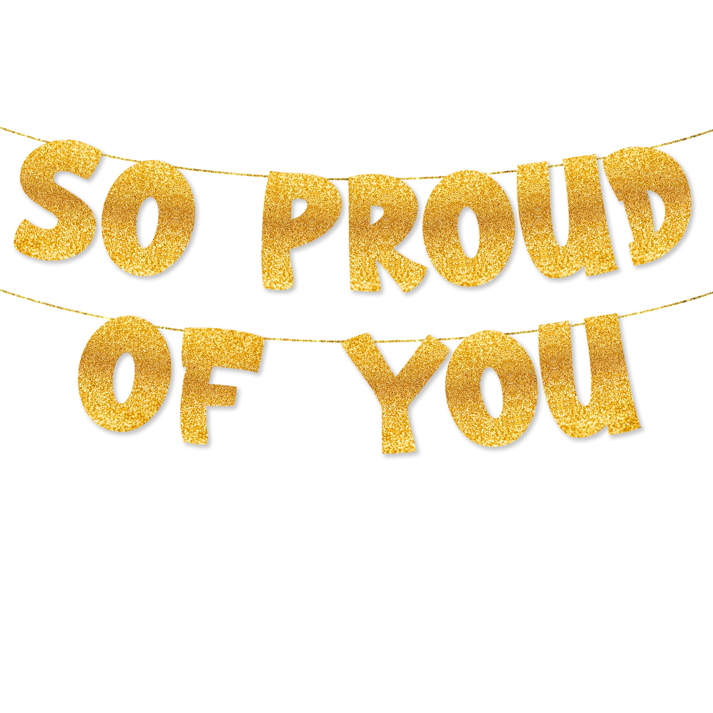 TOYVENTURES Graduation Gold Decorations Set - Congrats Grad Banner, Class of 2025 Backdrop, Party Supplies for High School & College Celebrations Degree PHD (Pre-strung, No DIY Required) (Gold-SPOFU)
