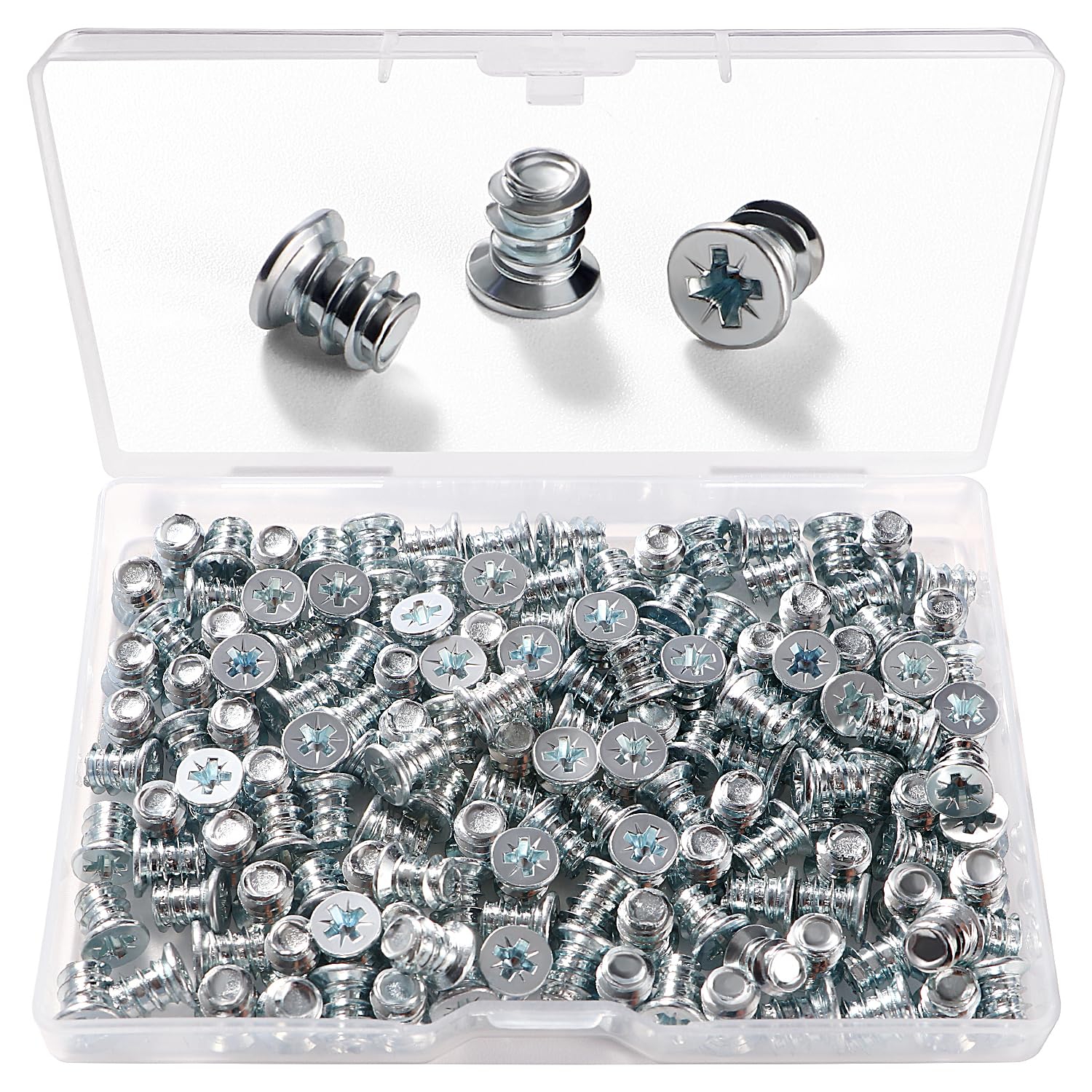 VooGenzek 150 PCS M6.3 * 8 mm Euro Screws, Countersunk Head Furniture Screws, Screws for Drawer Rails, for Kitchen Cabinets Doors Wardrobes, Cupboard Hinges