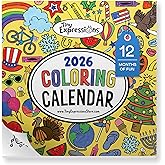 Tiny Expressions - Coloring Calendar 2026, Color Your Own Wall Calendar with Planning Boxes for Daily, Weekly, and Monthly Tasks