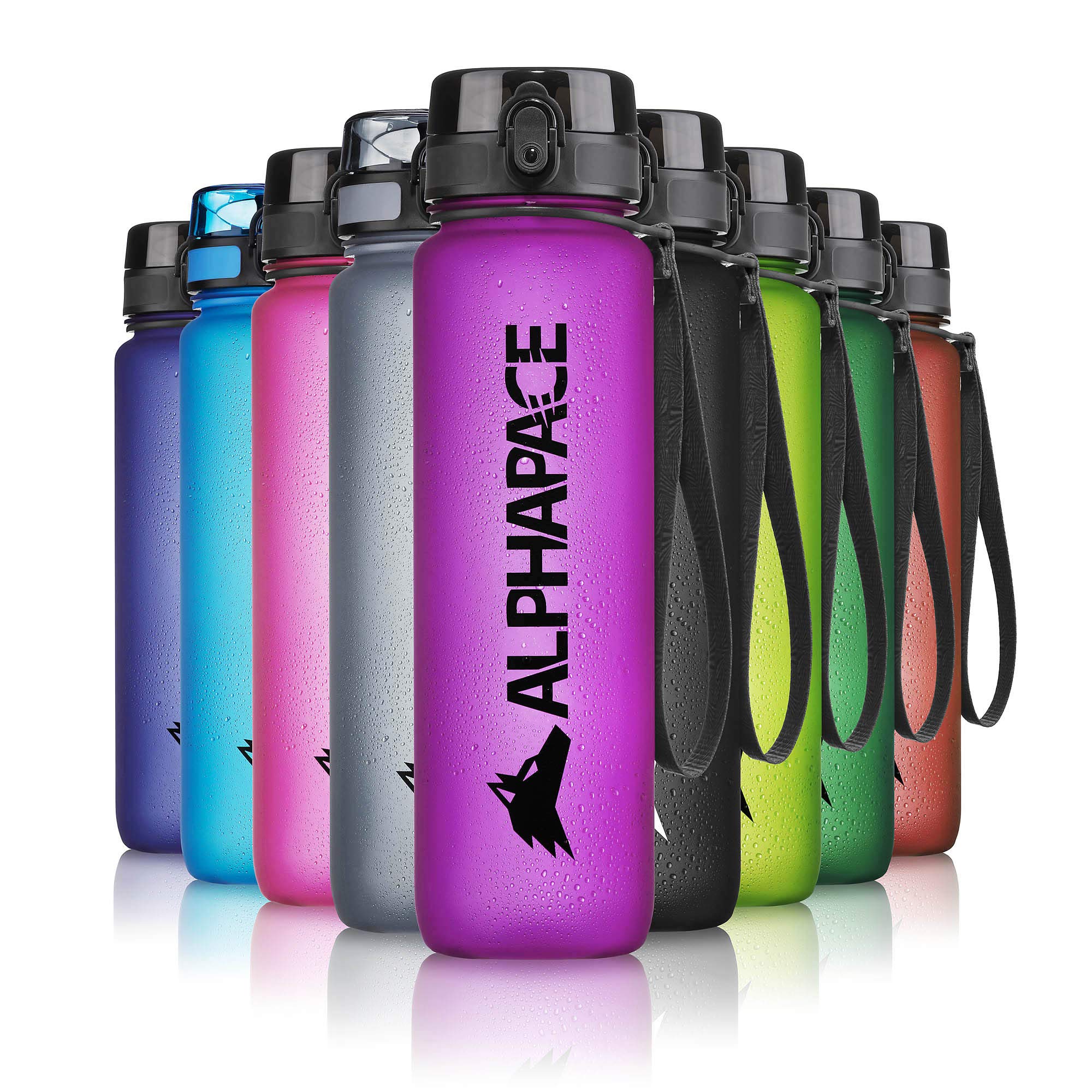 ALPHAPACE Water Bottle, Leak Proof 350ml Drinks Bottle, BPA Bottle for Sports, Cycling & Outdoor Activities, Sports Bottle with Fruit Infuser, Purple — image 1