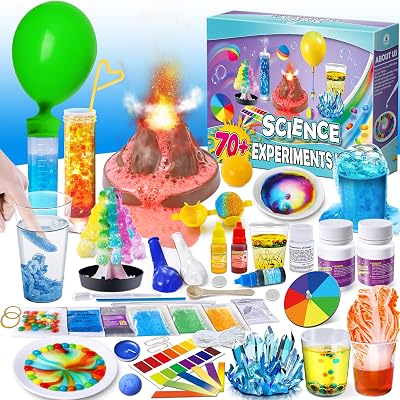 UNGLINGA 70+ Experiments Science Kit for Kids Chemistry Physics Volcano Gift