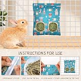 UPINS 3 Hay Bag for Rabbits 2-Hole Hanging Hay Feeder (Dark Color) view 6