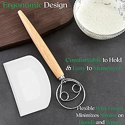 13 Inch Danish Dough Whisk with Dough