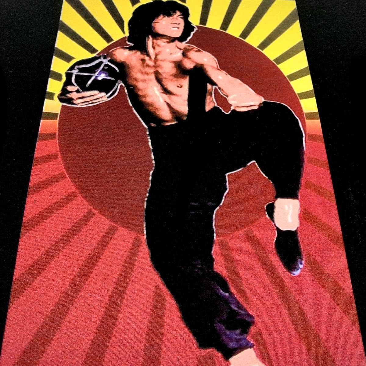 Amazon 新品 ジャッキーチェン 香港 カンフー 映画 酔拳 ブルースリー ポップ 黒 Tシャツ Tシャツ カットソー 通販