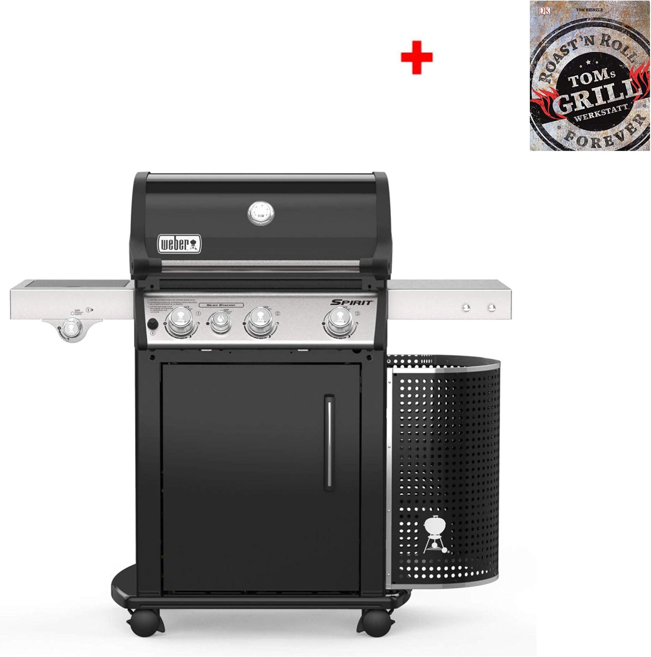 Palatina Werkstatt ® Weber Gas Grill Spirit EP-335 Premium GBS Limited Edition Black + Tom Heinzle Grill Book Barbecue Workshop