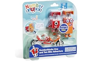 hand2mind Numberblocks One and Two Bike Adventure, Cartoon Action Figure Set, Toy Figures, Toy Vehicle Playsets, Small Figurines for Kids, Number Toys, Math Toys for Kids 3-5, Birthday Gifts for Kids