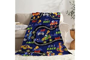 Todeyya Trucks Mon-Ster Car Blanket Gifts for Girls Boys - ​Super Soft Flannel Fleece Blanket, Lightweight Microfiber Cozy Plush Blanket for Couch XL 120x90 in for Family