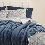 Bedsure Sherpa Fleece Throw Blanket 130x150cm Slate Blue view 4
