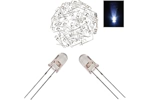 KKEANIC LED Diode Light, 5mm 120 PCS, Emitting Lighting Bulb Lamp, DC 3.0V 20mA,Sigle Lamps Power Light Decorative lamp floodlight (White Light - Water Clear Lens)