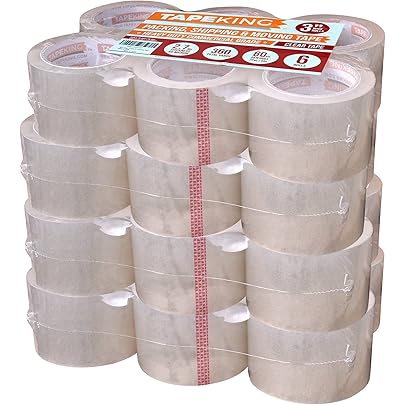 Tape King Clear Packing Tape 3 Inch Wide (Case of 24 Rolls) - 60 Yards Per Refill Roll, (2.7mil Thick) Strong Sealing Adhesive Industrial Depot Tapes for Moving, Packaging, Shipping, Office & Storage