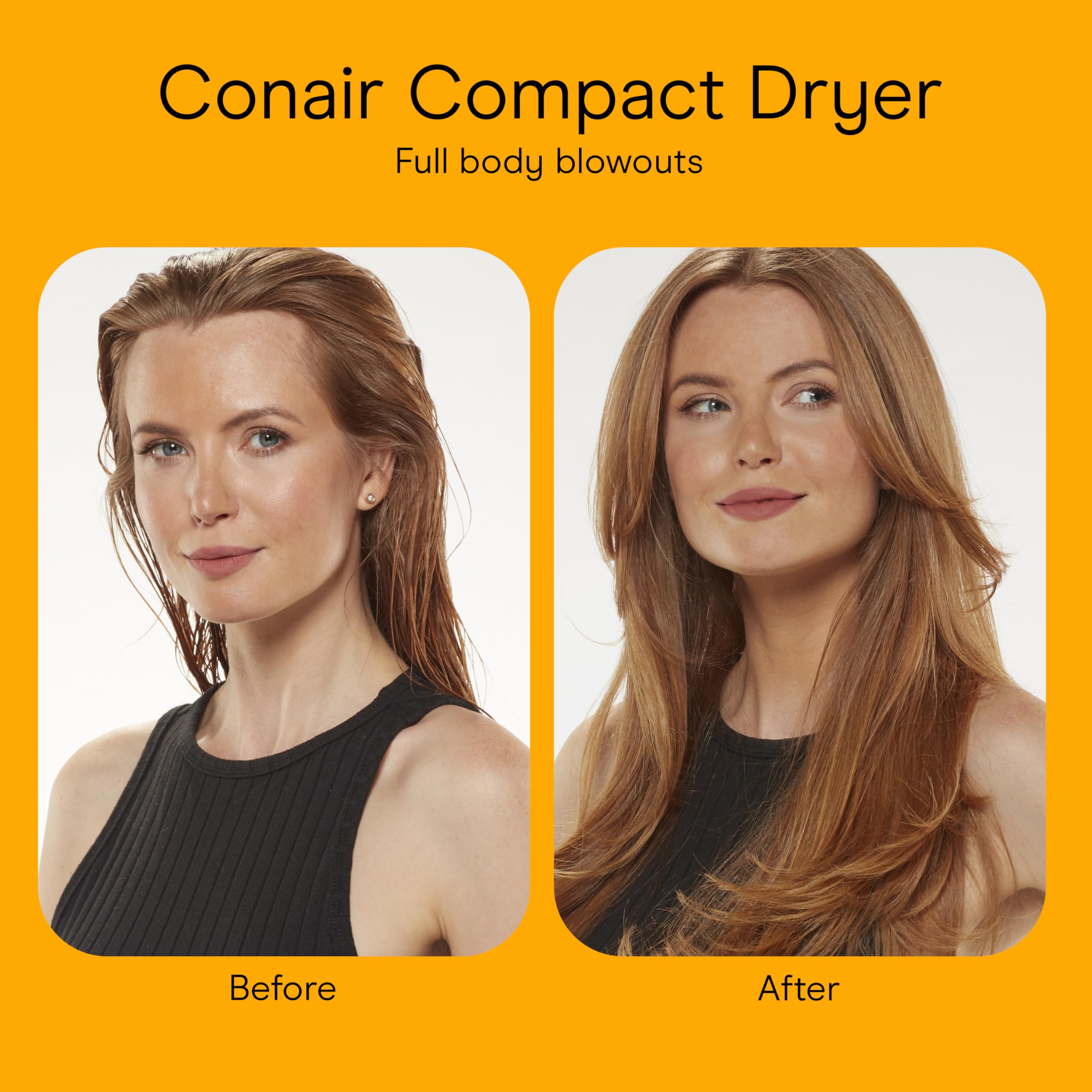 Conair Travel Hair Dryer with Dual Voltage, 1600W Compact Blow Dryer with Folding Handle, Blue