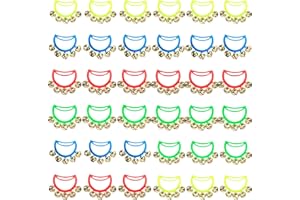 SWAKUTA 36 Pcs Hand Bells Christmas Plasic Jingle Hand Bells Bulk Colorful Tambourine Hand Bell Noise Makers for Brightly Colored Musical Instruments School Concert Birthday Favors