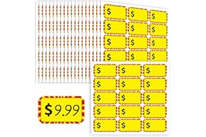 SODKNOW 300 Pcs Garage Sale Stickers, Yard Sale Price Tag Sticker (1.6"x2.8") with Blank Writing Space, Removable Self-Adhesive Pricing Label Stickers for Rummage Sale Flea Markets Yard Garage Sales Retail