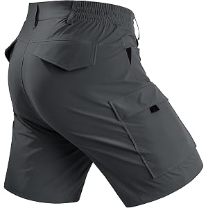 TACVASEN Men's Hiking Cargo Shorts 7" Golf Lightweight Quick Dry Stretch | with 6 pockets waterproof for casual fishing outdo