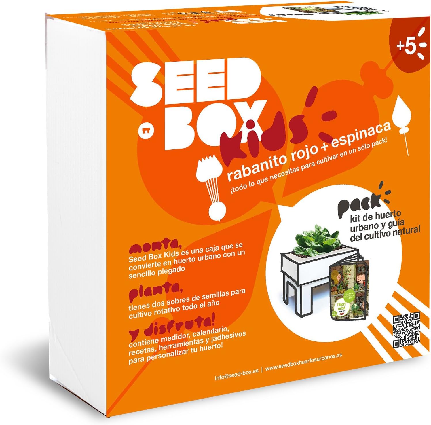 SeedBox Kids - Huerto Urbano para niños, Color Naranja ...