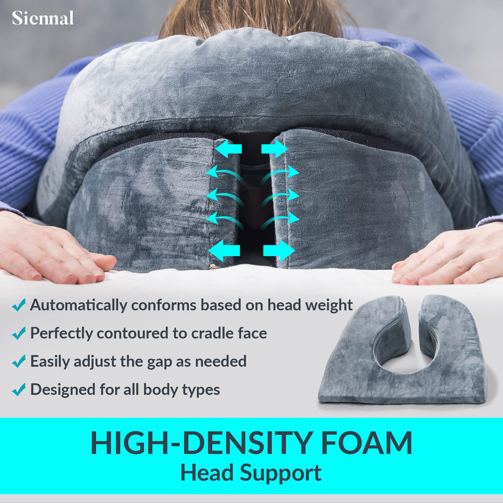 Face Down Pillow for Sleeping - for BBL or Eye Surgery Recovery - Prone Pillow for Vitrectomy, Retinal Surgery or Home Massages - CertiPUR-US® Certified Shredded Memory Foam