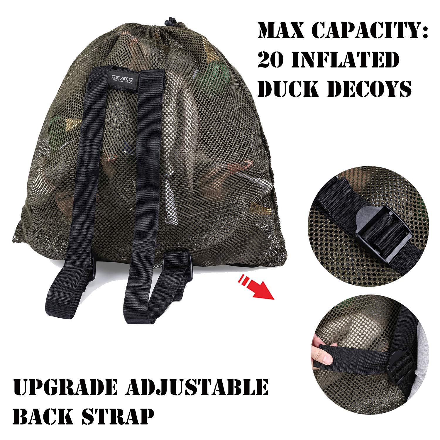 GearOZ Decoy Mesh Bag For Carrying Turkey,Drake Duck, Goose,Waterfowl,Marllard Decoys