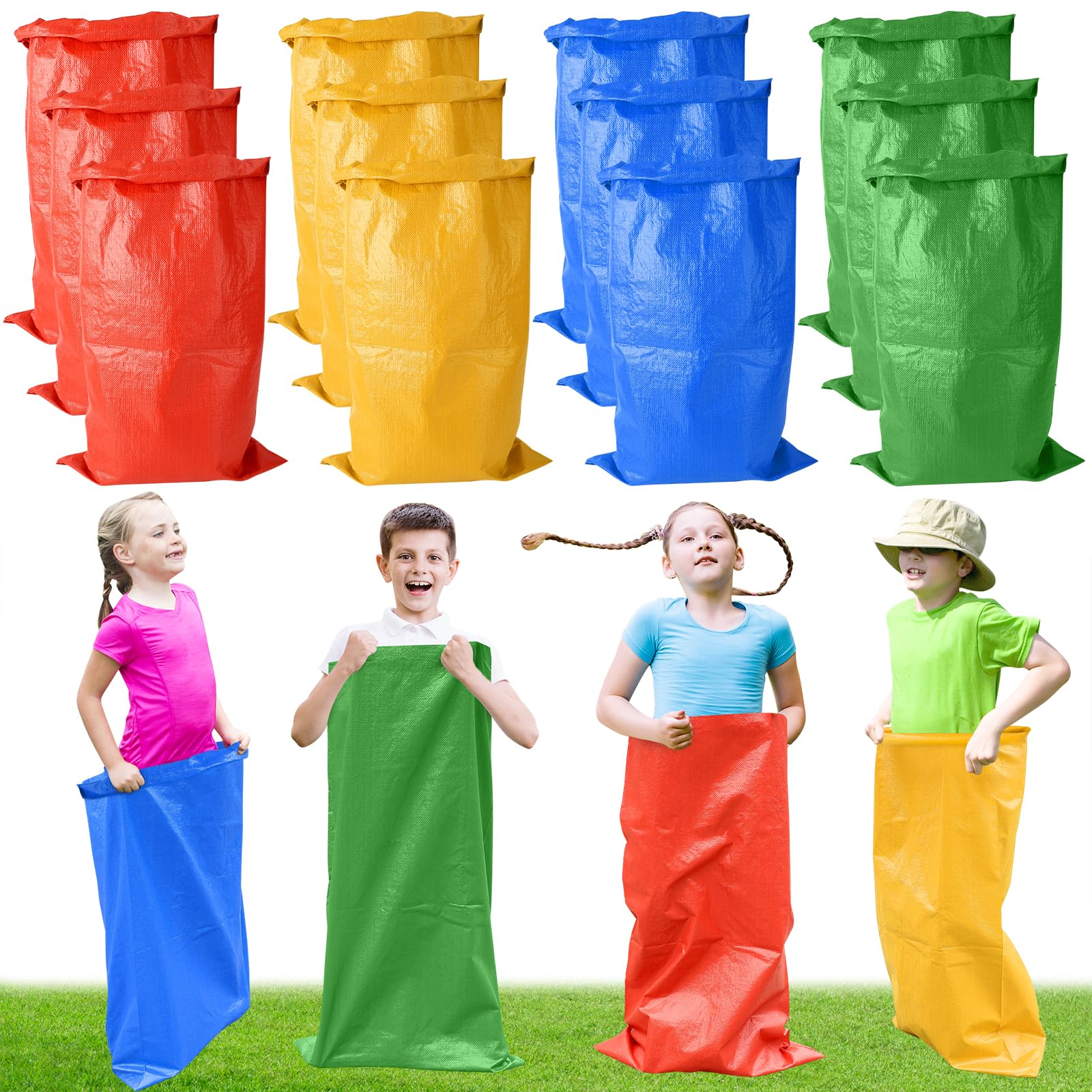 Photo 1 of 12PCS Potato Sack Race Bags, Large Size Race Bags for Family Game, Outdoor Games Sack Race Bags for Adults and Kids,Bean Bag Game Set Outside Yard Games
