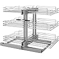 Rev-A-Shelf 3 Tier Pullout Shelf Organizer for Blind Corner Kitchen/Bathroom Cabinets with Soft-Close, 48" Adjustable Shelves, Chrome, 5PSP3-18SC-CR