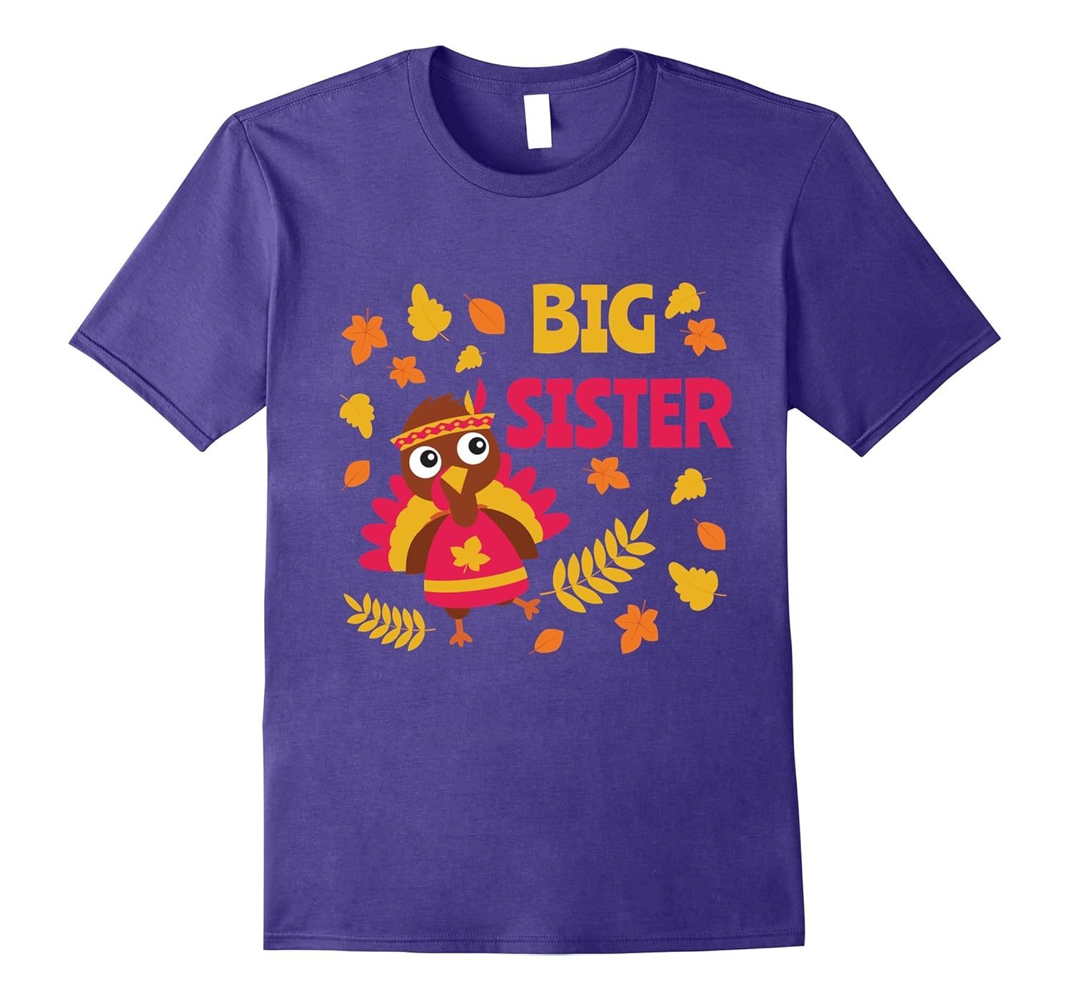 Cute Big Sister Thanksgiving Shirt For Girls-Rose