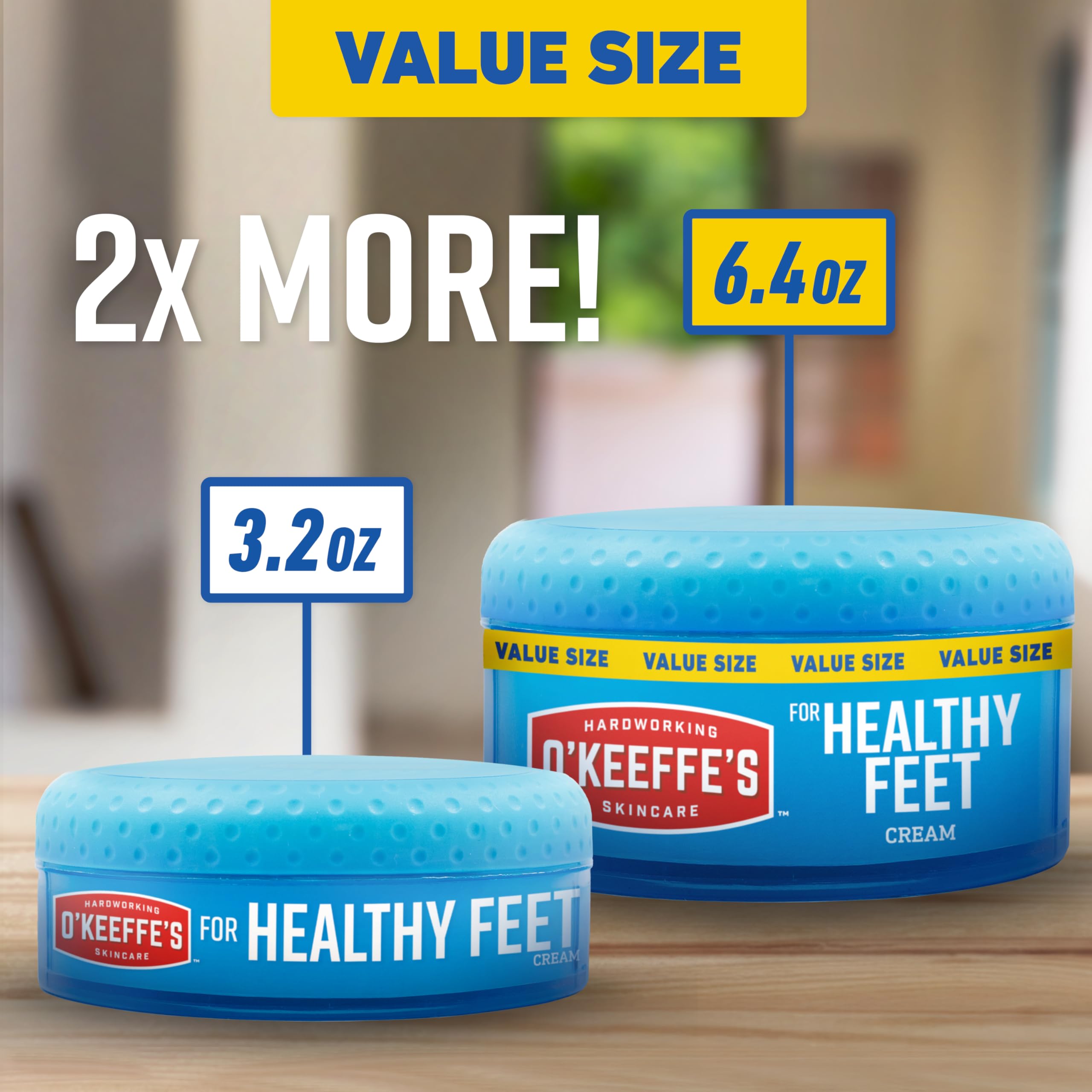 O'Keeffe's for Healthy Feet Foot Cream - 6.4 oz Jar (1 Pack) - Guaranteed Relief for Extremely Cracked, Dry Feet, Repairing Skincare, Instantly Boosts and Retains Moisture Levels
