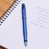 Parker IM Monochrome Fountain Pen Blue Finish Fine Nib Gift Box view 2