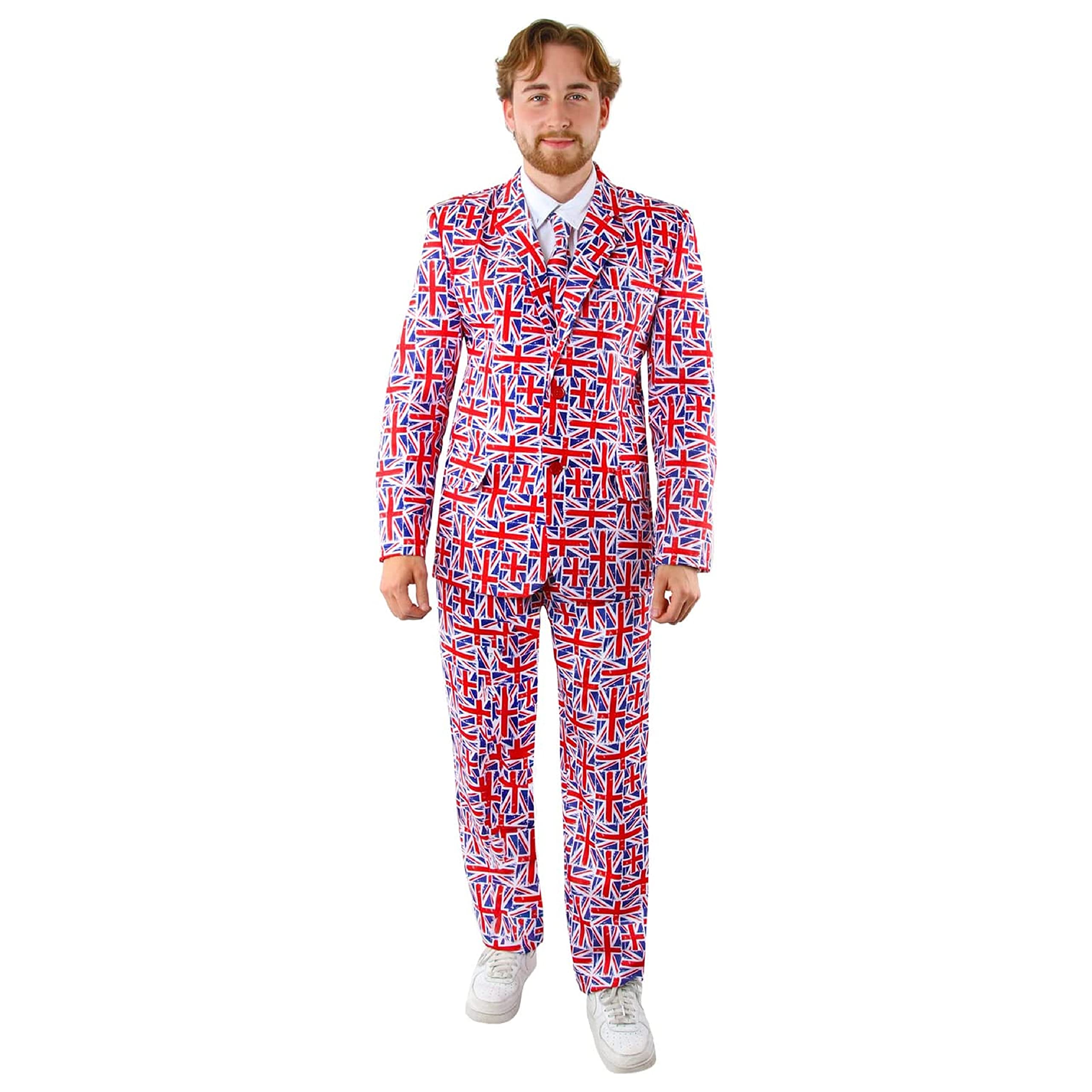 Adults Union Jack Suit - XX-Large - Union Jack Suit Jacket and Trousers - King's, VE Day, Britain Fancy Dress Costume Blue VE Day Commonwealth