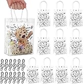 Ioffersuper 30 Pcs Musical Notes Gift Bags Clear Musical Party Favor Handbags Bulk Music Theme Treat Bags with Elegent Note Paper Clips for Music Lovers Birthday Party Gifts