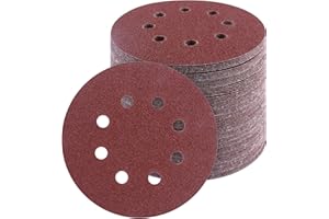 Vesagrin 100 PCS 5 Inch Sanding Discs 60Grit, Round Hook and Loop Sandpaper for Random Orbital Sander