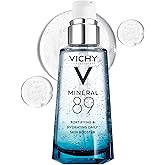 Vichy Mineral 89 Booster, Pure Hyaluronic Acid Serum for Face with Volcanic Mineral Water for Skin Barrier Repair, Plumps & Hydrates, Lightweight Moisturizing Gel, Oil-Free, Non-Sticky