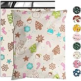 Jowlroel Christmas Poly Mailer 6x9 Inch 100 Pcs, Waterproof Shipping Bags for Clothing, Tear-Resistant Mailier Bags, Strong Mailing Bags with Self-Seal - Christmas Elements Printed