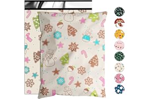 Jowlroel Christmas Poly Mailer 6x9 Inch 100 Pcs, Waterproof Shipping Bags for Clothing, Tear-Resistant Mailier Bags, Strong Mailing Bags with Self-Seal - Christmas Elements Printed