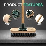 TDBS The Dustpan and Brush Store 9in Stiff Deck Scrubbing Brush with Wooden view 6