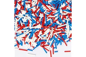 Twisweet Edible Patriotic Sprinkles for Cake Decorating, 4th of July Red White Blue Sprinkles Mix Baking Candy, Cupcake Topper Cookies Ice Cream Cake Decorations, Independence Day Birthday Festival Supplies (100g/3.53oz)