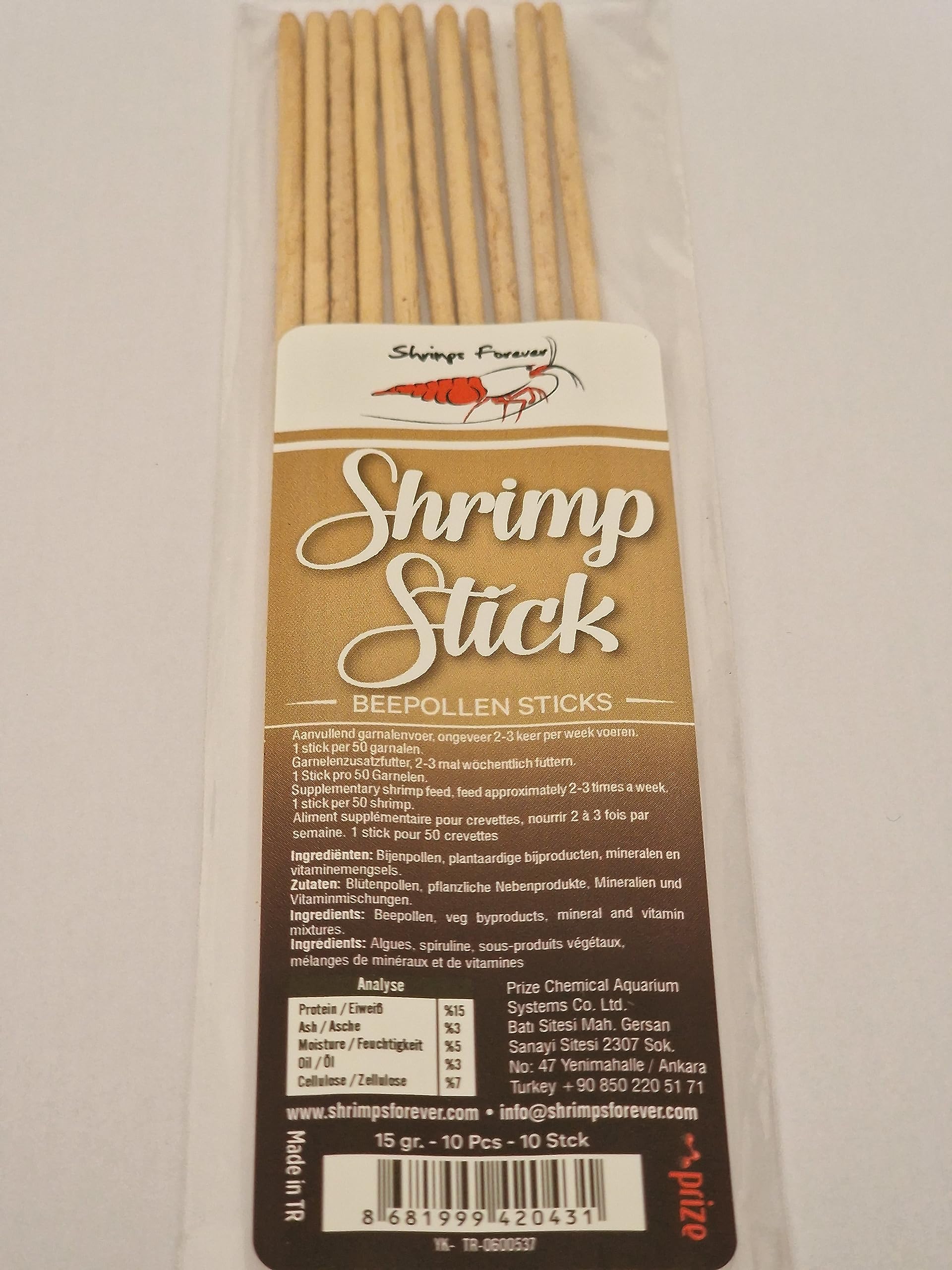 Shrimp/Fish Lollies Bee Pollen - Shrimps Forever, 100% pure natural ingredients, Healthy snack for your shrimp and fish.