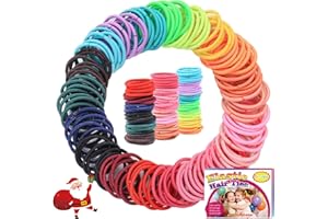 SEIOLIELIOU 200PCS Elastic Hair Ties for Thin Hair, Small Ponytail Holders for Kids Baby Toddler, Multicolor, Mini No Crease Hair Accessories for Girls, Chirstmas Gifts