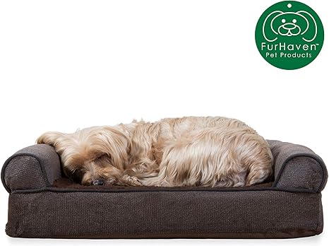Amazon Com Furhaven Pet Dog Bed Orthopedic Faux Fleece
