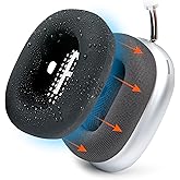 WC SweatZ Max - Patented Protective Earpad Covers for Airpods Max Made by Wicked Cushions | Sweatproof & Easily Washable | Full Earpad Sweat Protection | Black