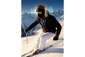 Ski Tunes Headband, Music Headband for Skiing, Soft, Helmet-Friendly Design, Wireless Headband Headphones with Built-in Speak