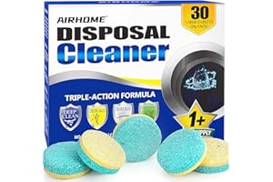 Airhome Garbage Disposal Cleaner & Deodorizer Tablets – 30 Count 15-Month Supply, Dual Enzyme Deep Cleaning Pods with Tea Tree, Mint & Lemon Oils, Eco-Friendly, Fits All Kitchen Drains