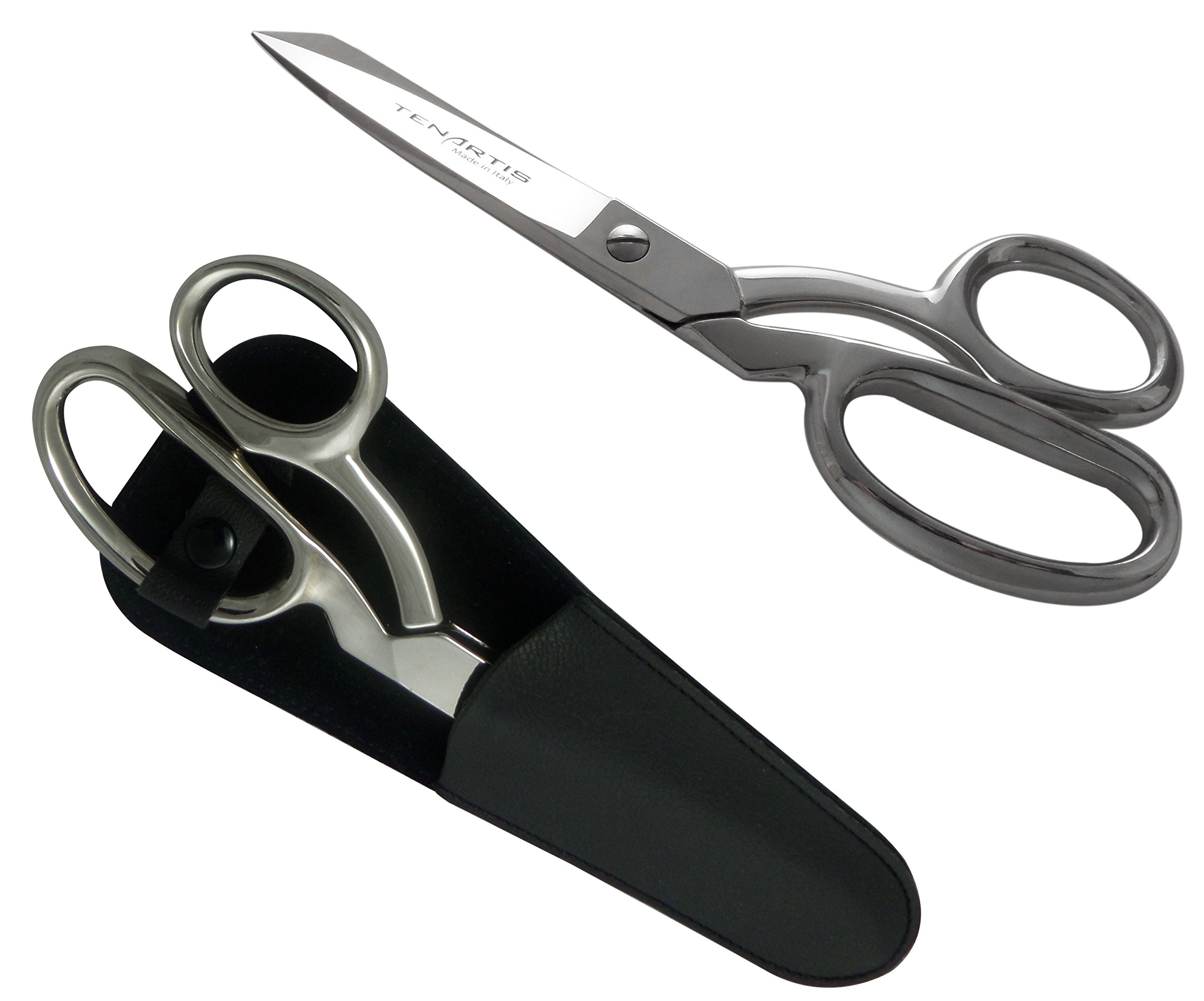 Tenartis 363 8" Fabric, Dressmaking, Sewing Scissors with Black Scabbard - Made in Italy
