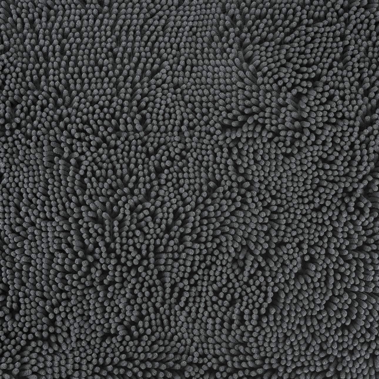 Furhaven Pet Dog Mat - Muddy Paws Absorbent Chenille Shammy Bath Towel and Food Mat Rug for Dogs and Cats, Charcoal (Gray), Runner : Pet Supplies